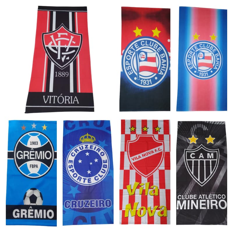 Toalha de banho Praia Piscina Futebol Times á Sua Escolha