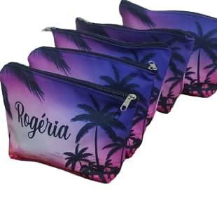 Necesseire Porta Maquiagens Personalizadas com nome kit Praia