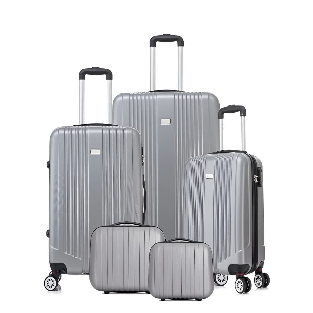 Conjunto 3 Malas De Bordo Viagem e 2 Frasqueira Nacional Internacional Com 4 Rodas Duplas 360º Com Trava De Encaixe , Cadeado Embutido , Divisório Interno , Extensor Extra