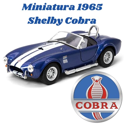Miniatura carro 1965 Shelby Cobra 427 em metal abre as portas original em metal