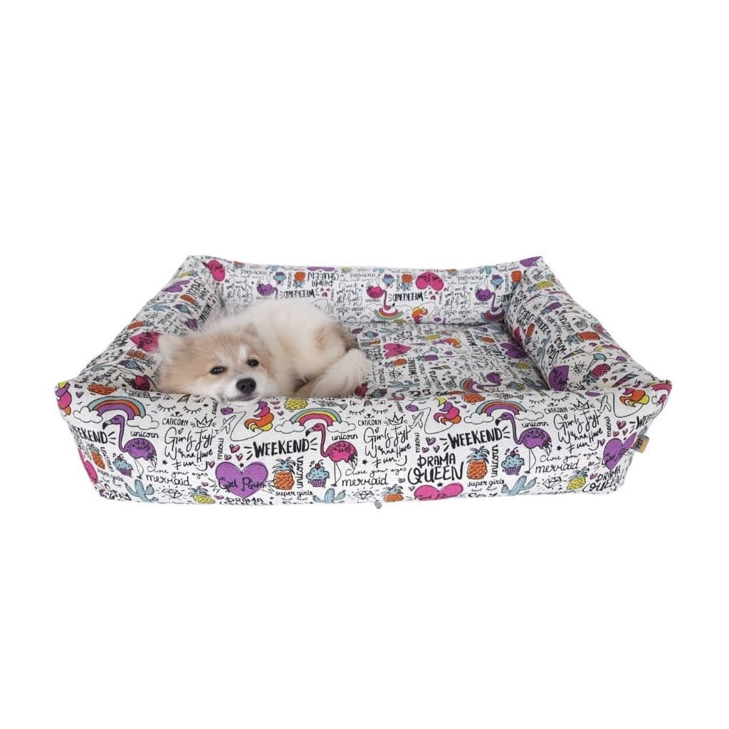 Cama Para Cachorro Porte Médio 88x68 cm UNICÓRNIOS Impermeável e Resistente