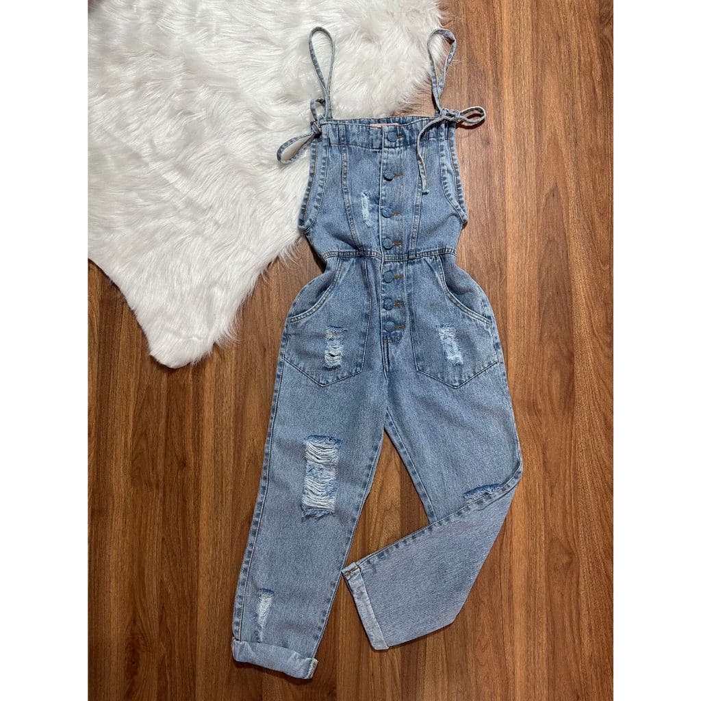 Macacão Jeans Jardineiras sem lycra