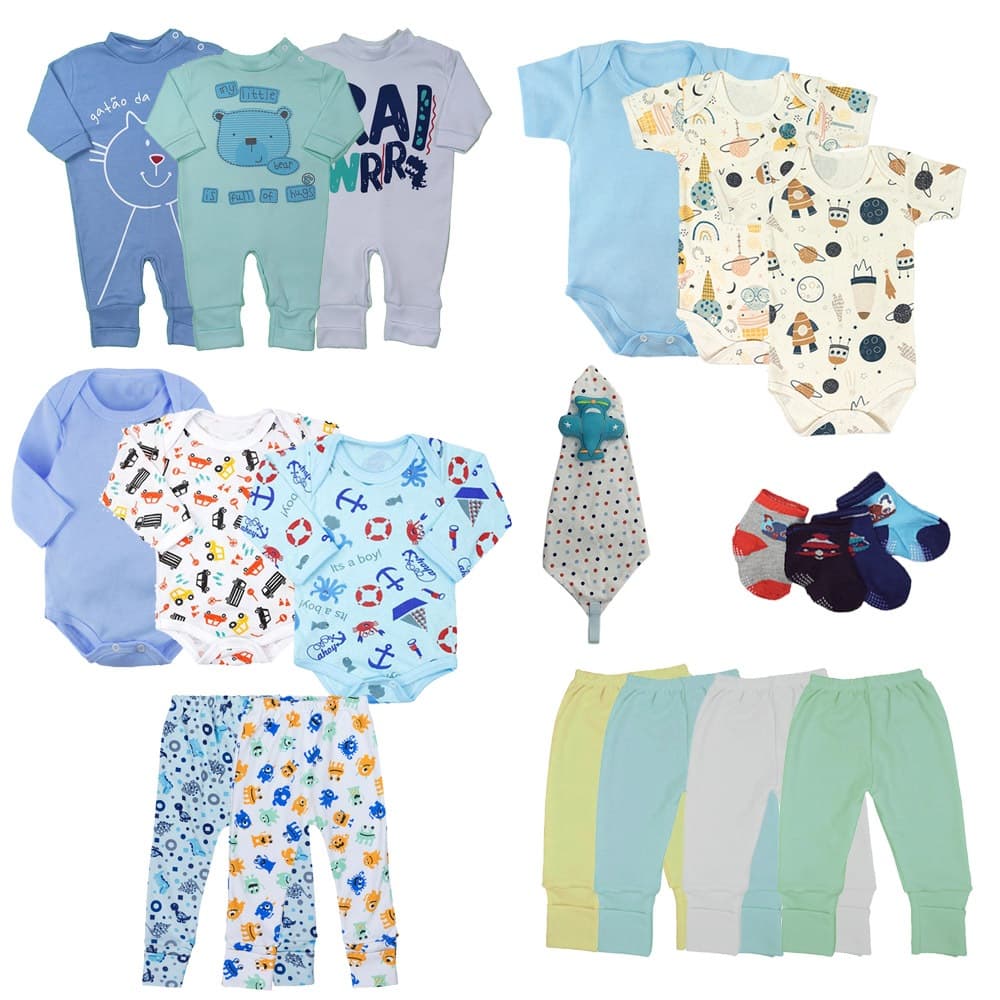 Kit Maternidade 20 Peças Enxoval Completo De Bebê Com Naninha