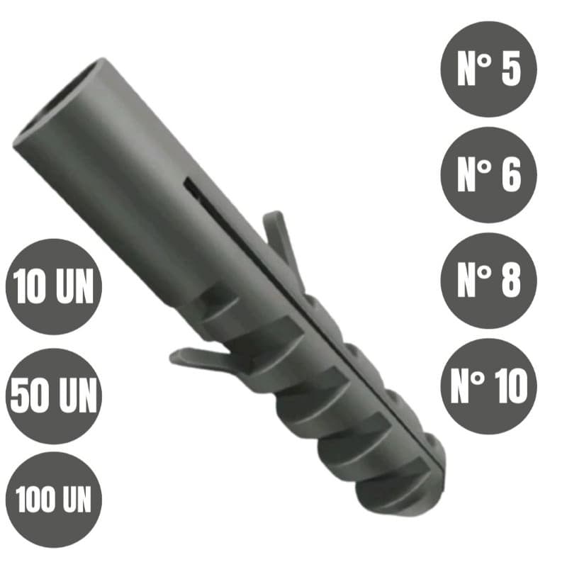 Bucha Plástica para Fixação Simples IV Plast Reforçada N°05, 06, 08 e 10