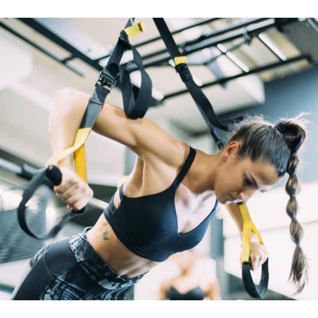 TRX Fita De Suspensâo Para Treinamento Suspenso - Com Catraca e Com Argola
