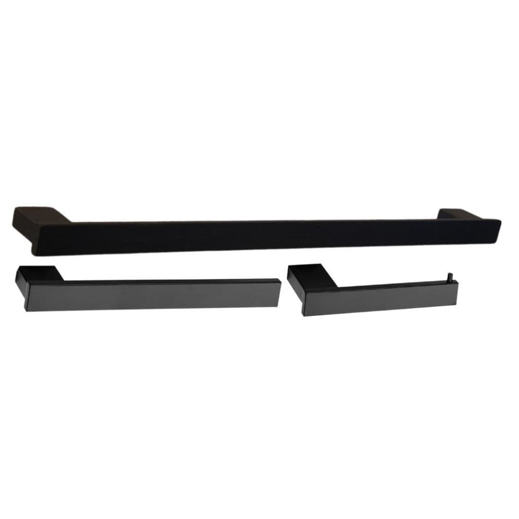 KIT ACESSORIO PARA BANHEIRO 3 PÇS SIMPLES PRETO-01
