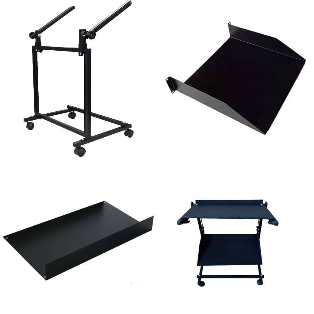 Rack Studio Mesa De Som Potencia Equalizador + 2 Bandejas