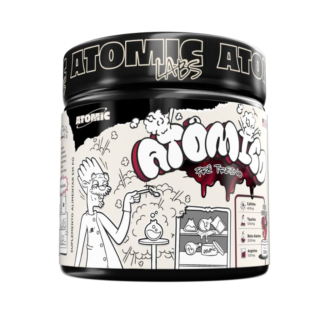 Pré Treino Atômico 300g - Treino Intenso Com Atomic Labs Sabor Frutas Vermelhas - 60 Dose