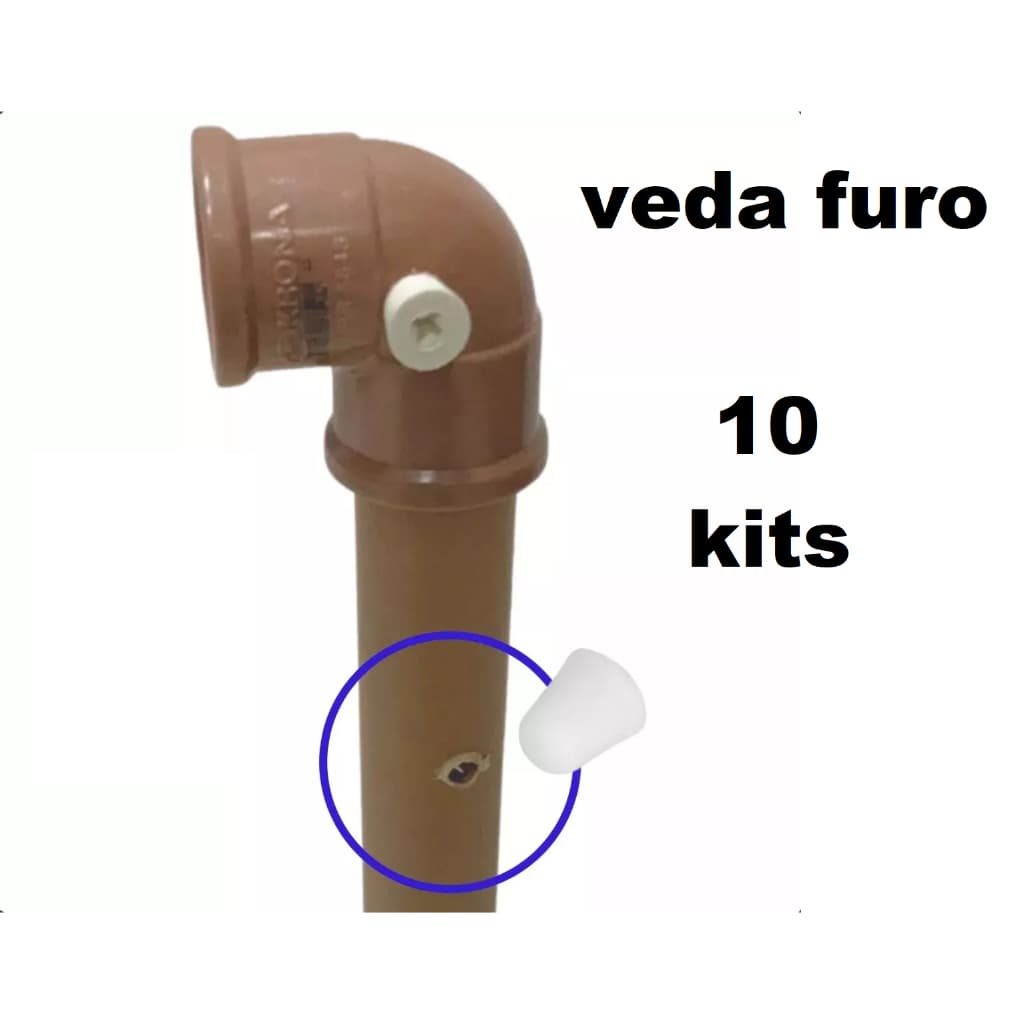 kit 10 Veda Furo Tapa Furo Kit Reparo canos pvc ( 5 peças por pacote) - kit revendedor