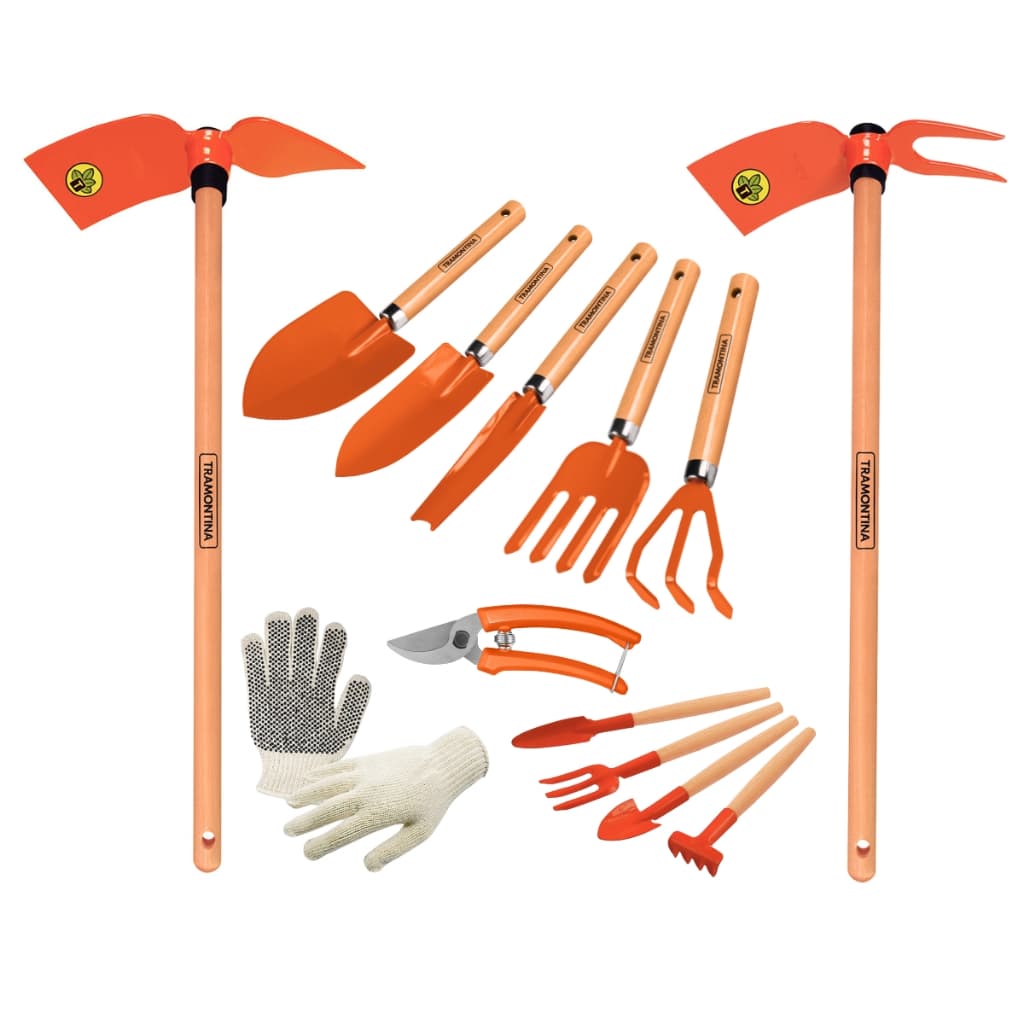 Kit 12 Peças Jardinagem Tramontina Completo Cuidar do seu Jardim + Luva
