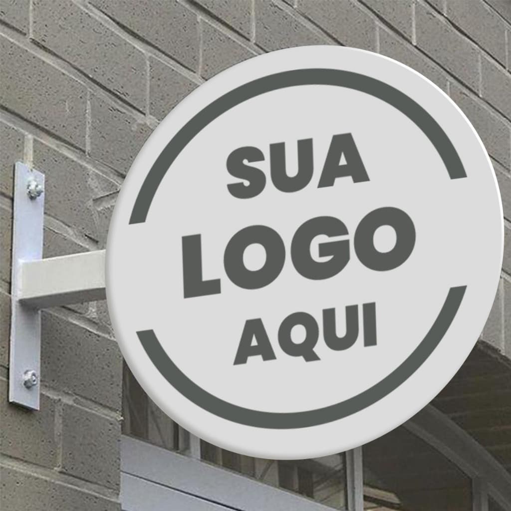 Placa Painel Fachada Loja com seu Logotipo Frente e Verso Uso interno Externo Letreiro