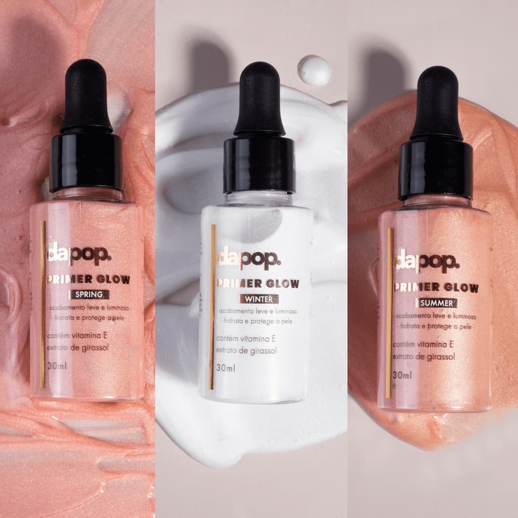 Primer Facial Com Efeito Glow 30ML Vitamina E Maquiagem Dapop - Miss Rose