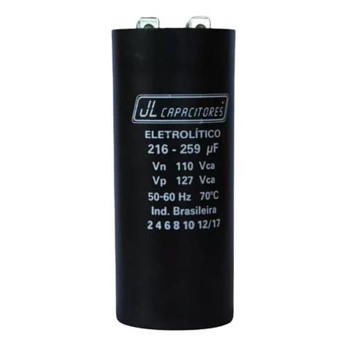 Capacitor De Partida Eletrolítico 216-259uf 110v Marca Jl Motor Monofasico 110/220v