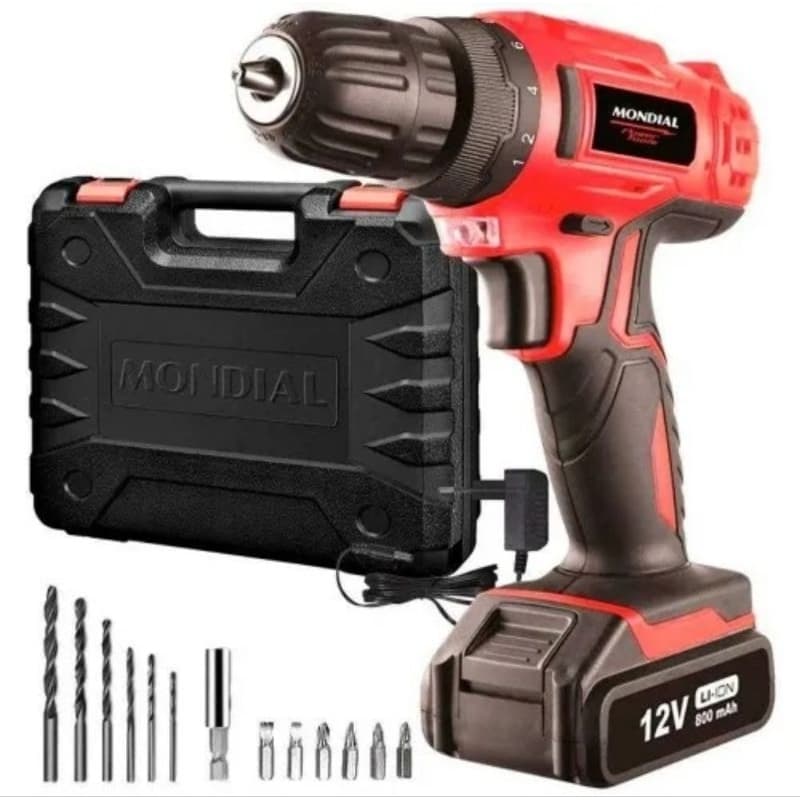 Furadeira e Parafusadeira IMPACTO  Mondial 12V - PROMOÇÃO