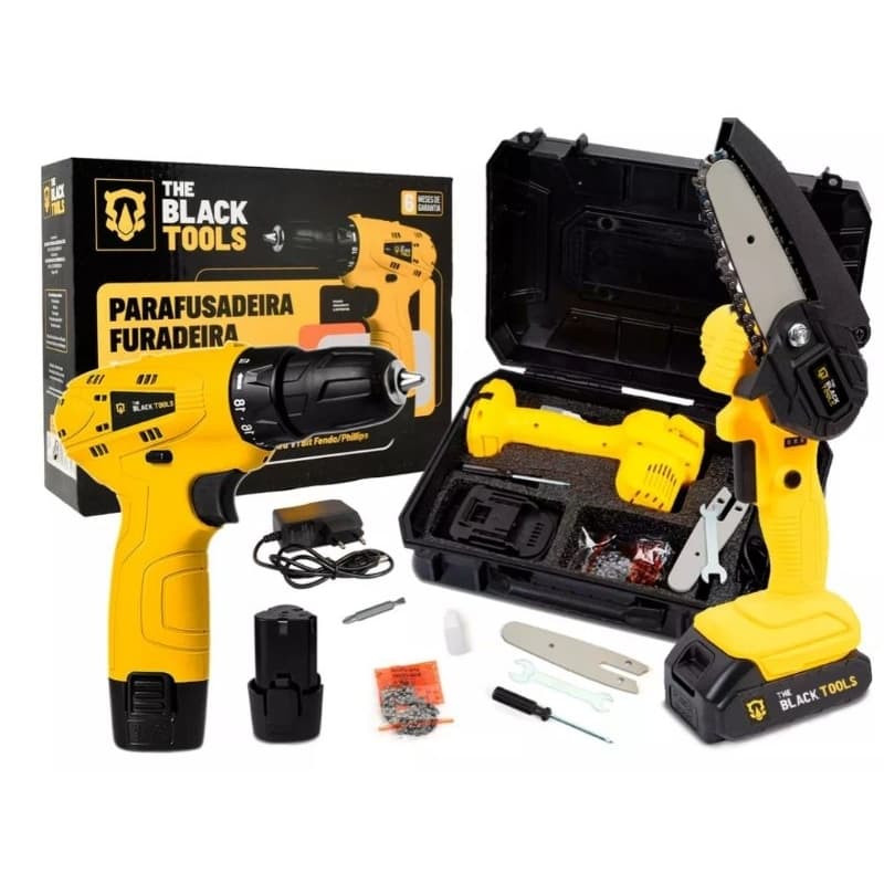 Mini Motoserra + Parafusadeira Bivolt Kit Profissional