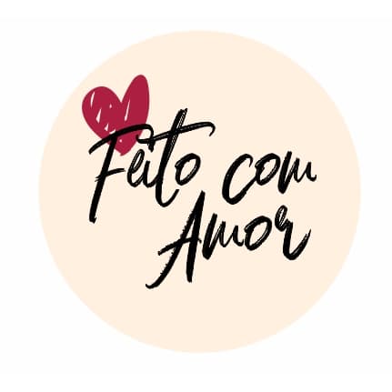 Adesivo com recorte redondo 100 unidades  "FEITO COM AMOR" pacotes presente produto vinil
