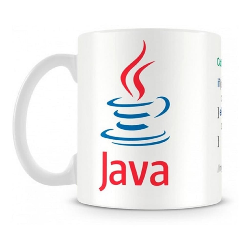 Caneca Branca Programador (a) Java Personalizado para Escritório Coleção Decoração Trabalho Casa Café Chá