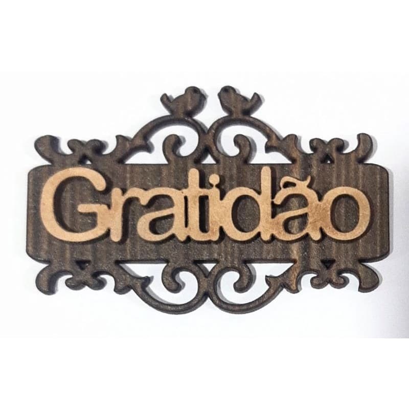 Placa com escrita Gratidão lembrançinha 7x4,5 cm casamento, batizado, aniversário