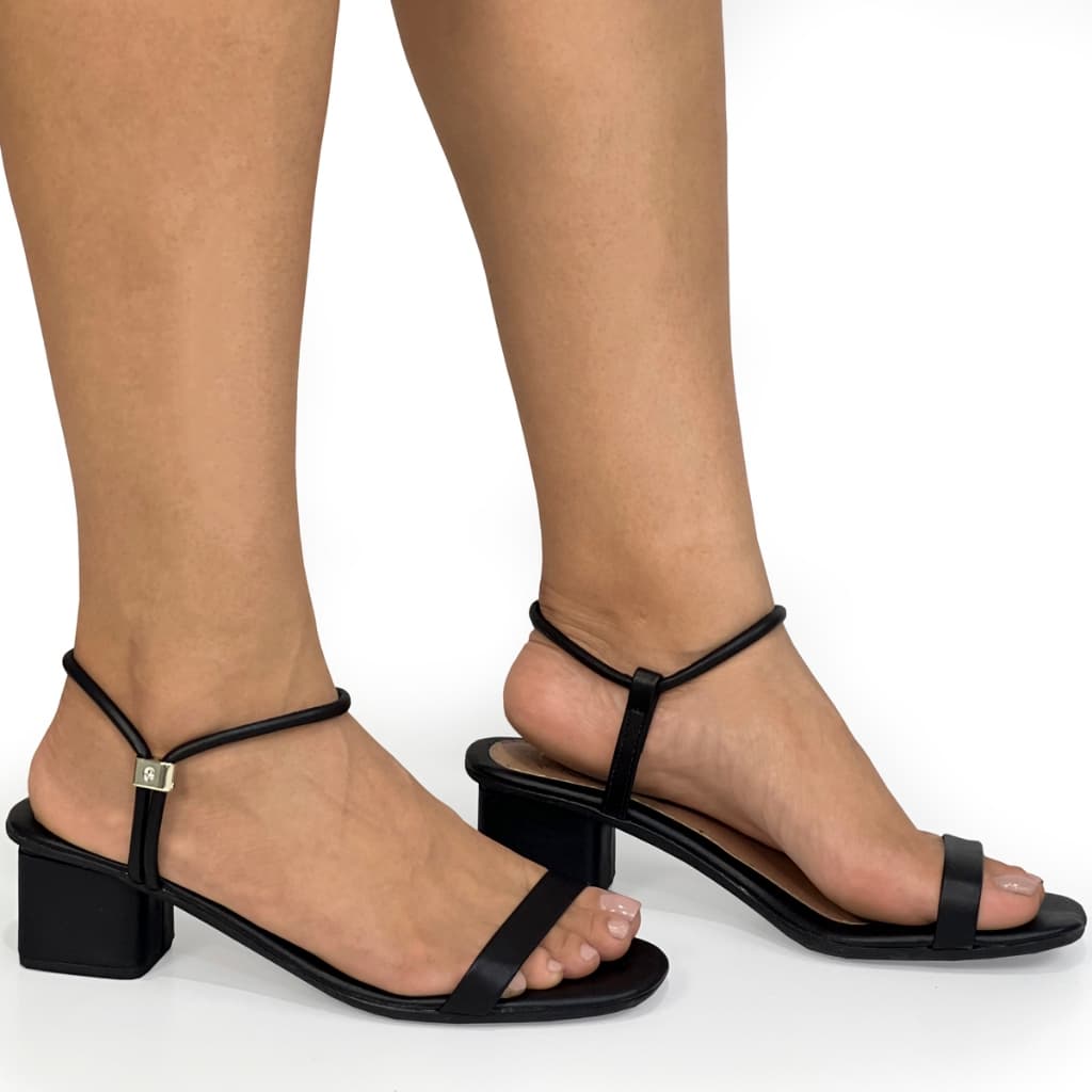 Sandalia Feminina Com ajuste Macia Salto Baixo Ref 61007