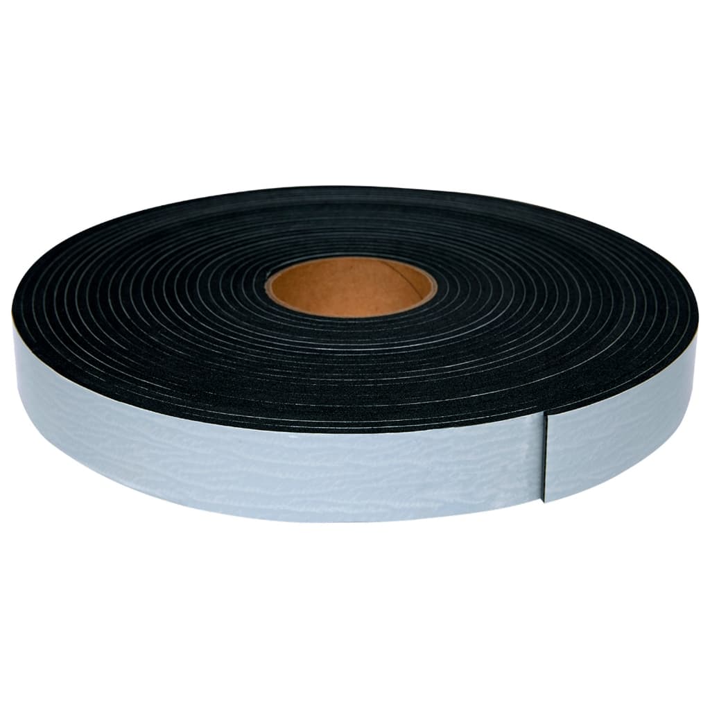 Fita Espuma EVA Preto Autocolante 25mm X 3mm X 10m Tipo Borracha Vedação e Anti Ruido