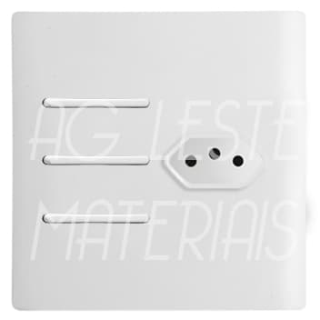 INTERRUPTOR TRIPLO SIMPLES + TOMADA 20A - 4X4 - DICOMPEL NOVARA BRANCO TOTAL