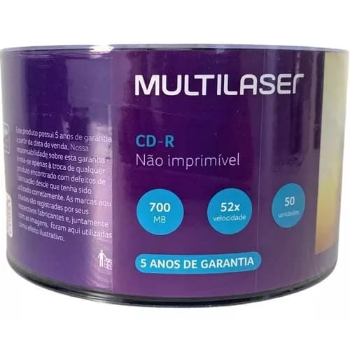 50 Unidades Cd Virgem Multilaser Logo 700mb 80min