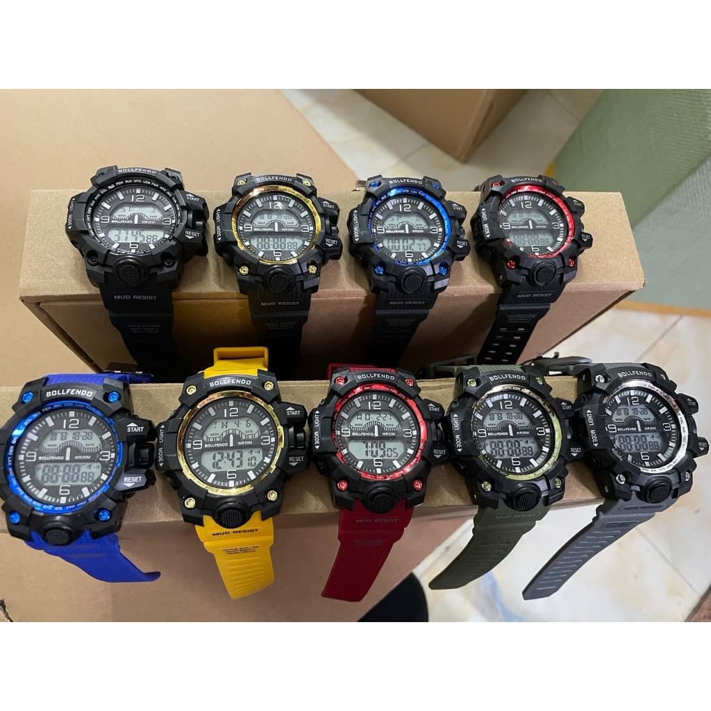 Kit 10 relogios digital masculino cronometro alarme prova dagua militar tatico