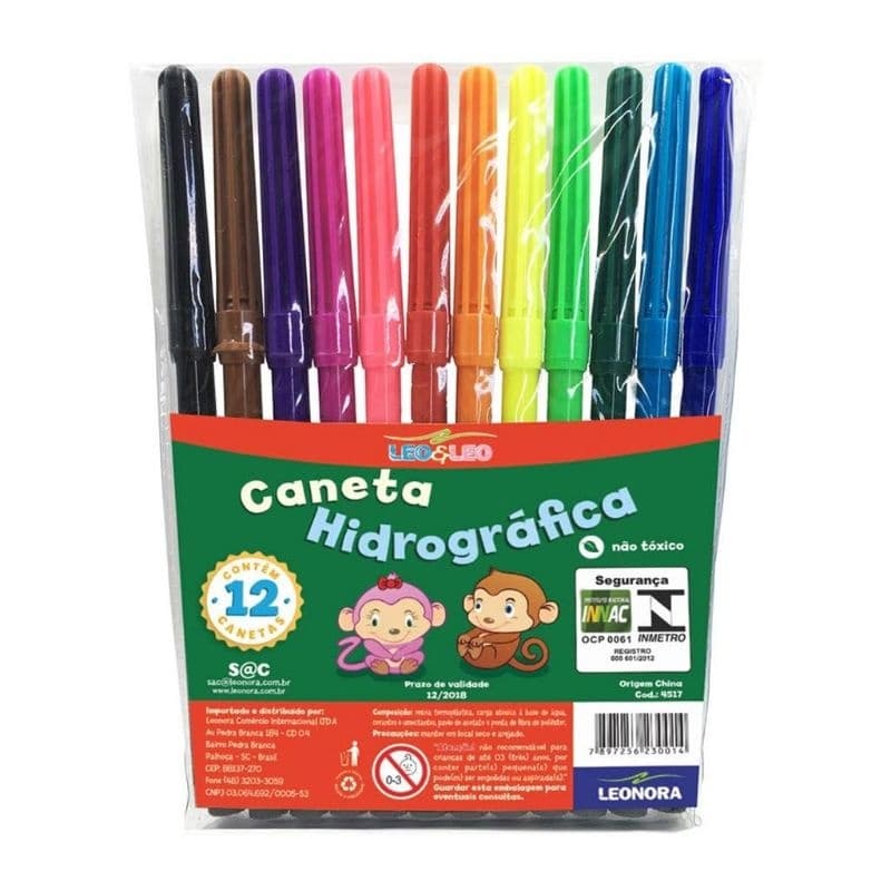 Canetinha Hidrográfica Leo Leo C/12 Cores Unidade