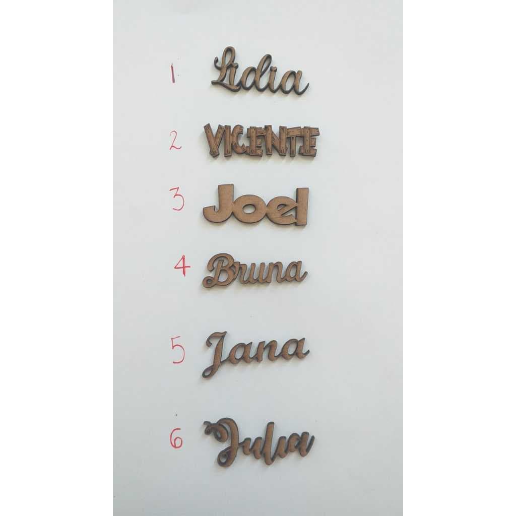 Aplique Nomes MDF 5cm