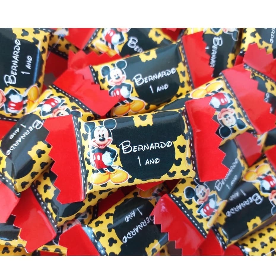 50 Bala personalizada para festa infantil Lembrancinha (todos os temas) Mickey