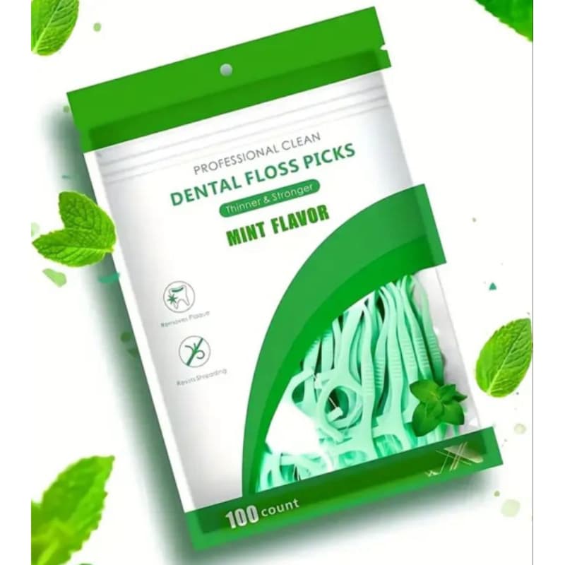 fio dental com Haste Menta refrescante 100 Uni