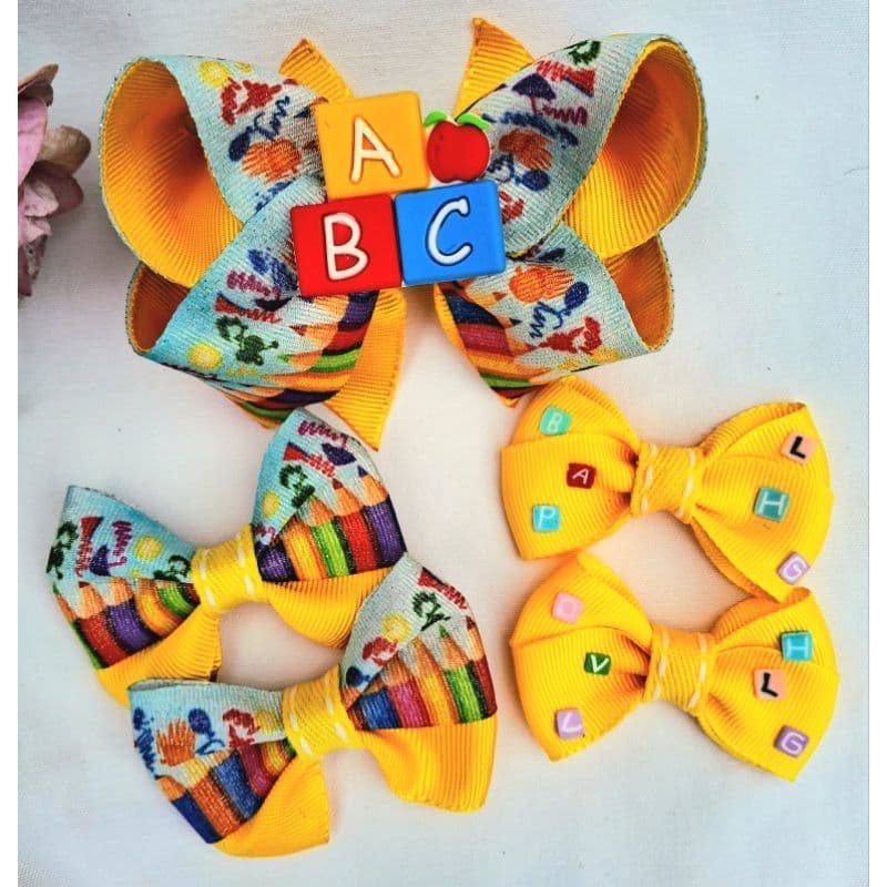 kit laço escolar/Parzinho escolar/Laço volta às aulas