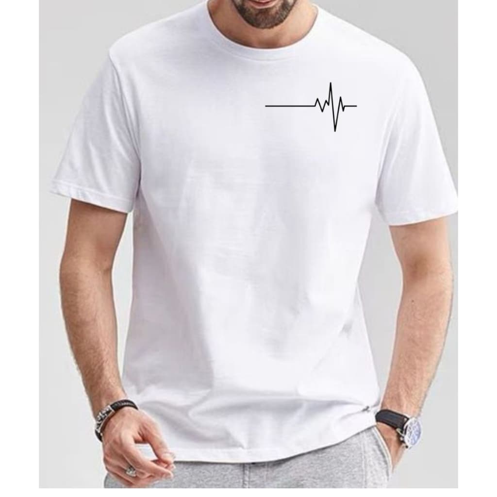Camiseta Básica Unissex Camisa Algodão Batimentos Cardiacos Skatista Lançamento
