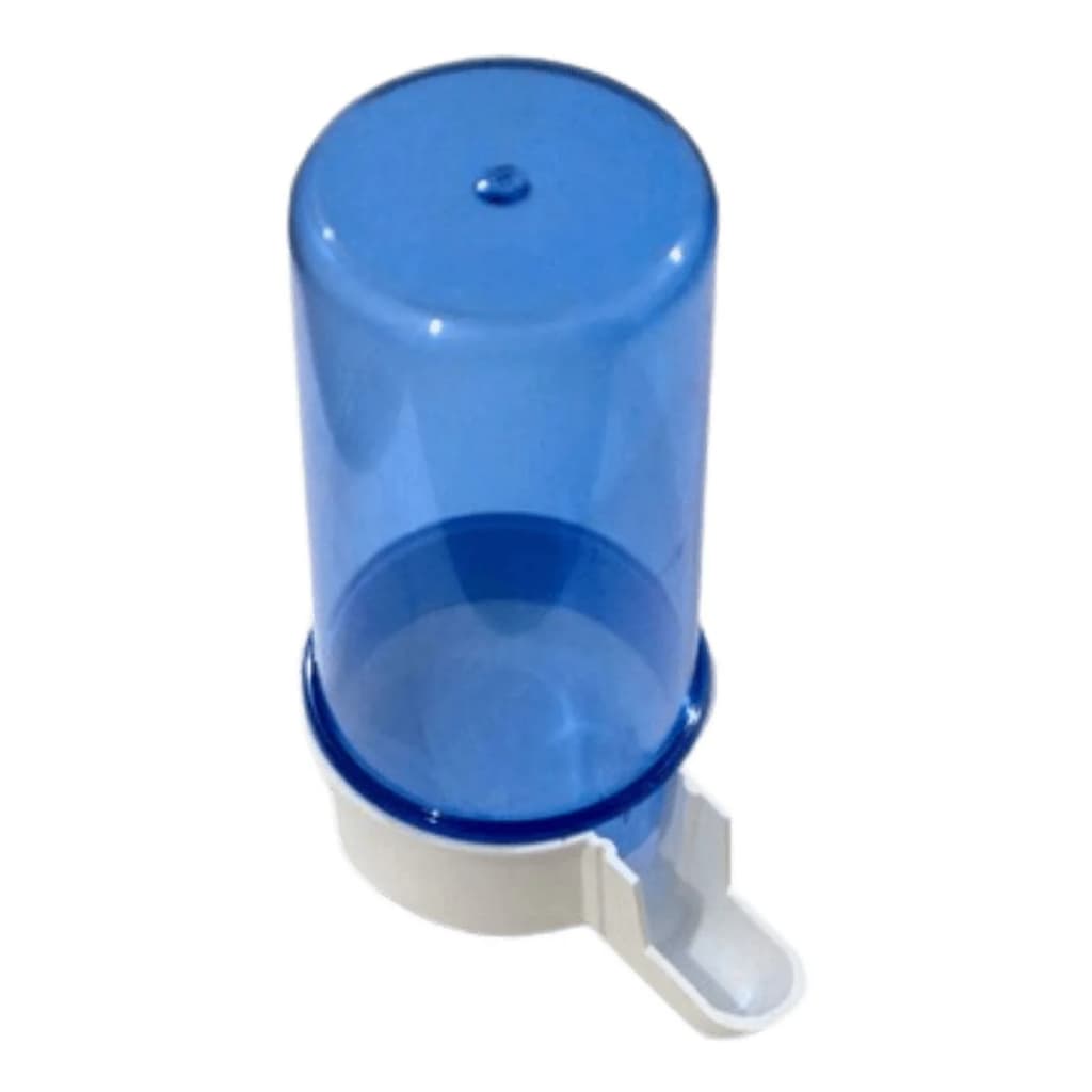 12 x Bebedouro Animalplast Médio 200ml - Malha Fina - Azul Com Base Branca