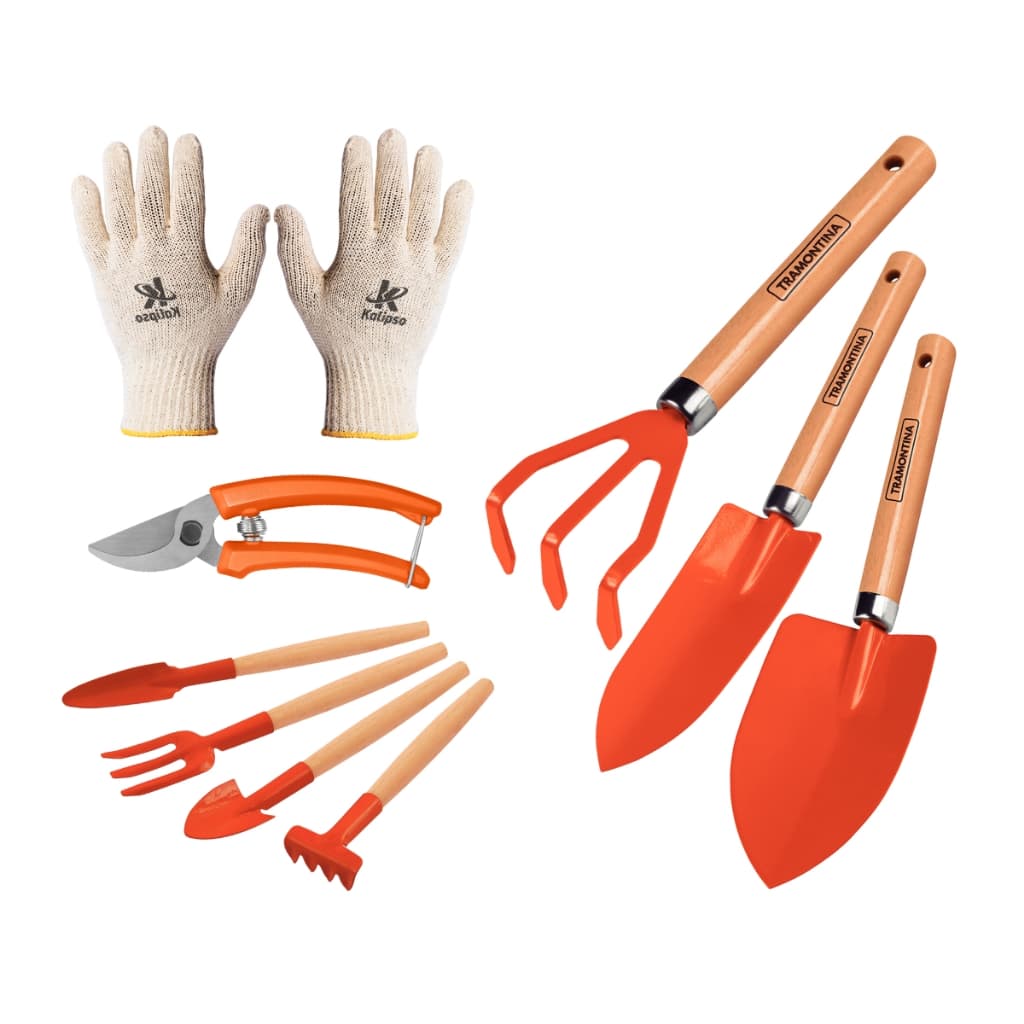 Conjunto Jardinagem Completo Tramontina 8 Peças + Luva