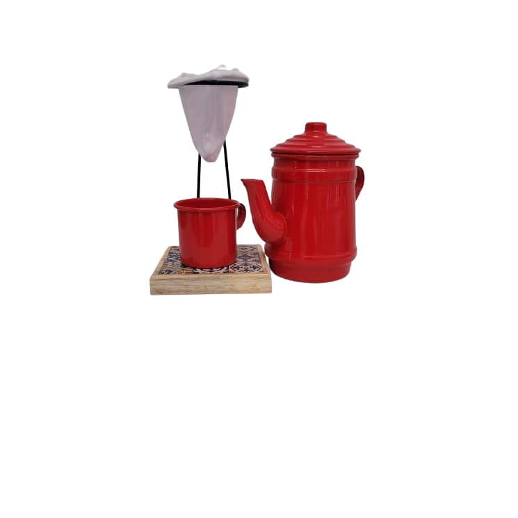 KIT PRIMER - SUP. C/ REFIL + 1 BULE + 1 XICARA EM ALUMÍNIO VERMELHO