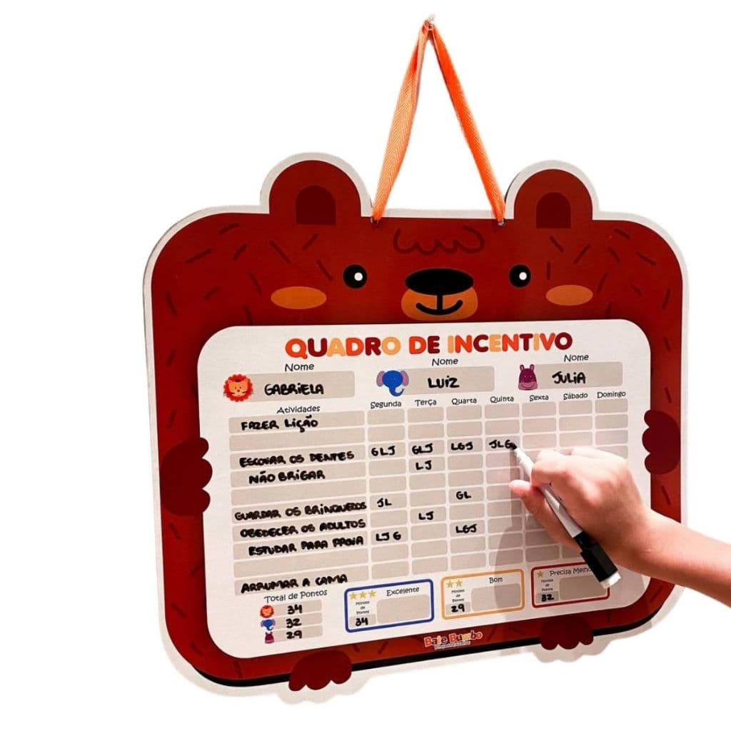 Quadro Incentivo Organizar Rotina Atividades Crianças