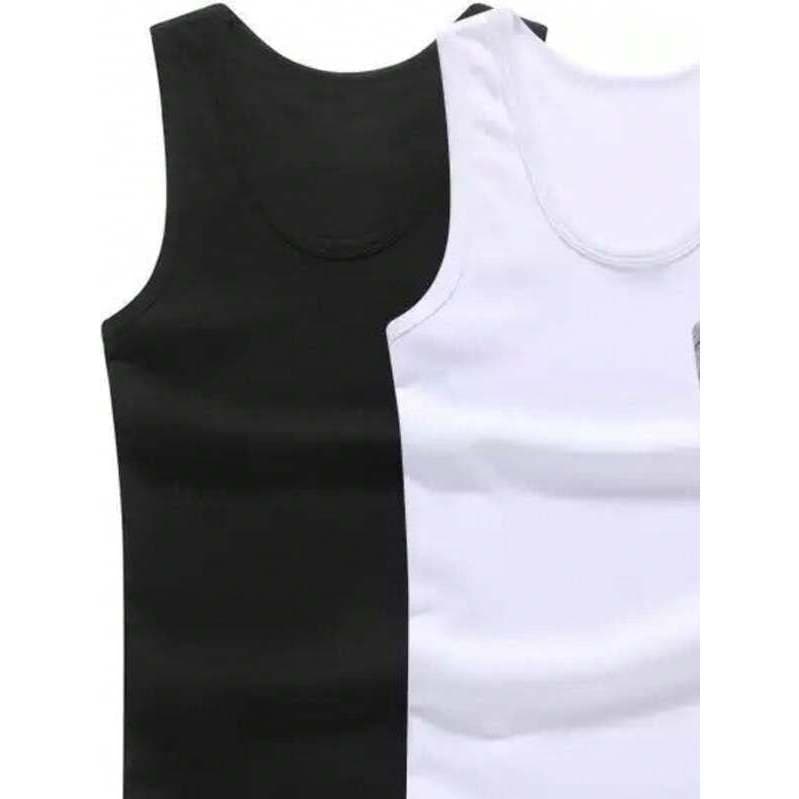 kit 2 Regatas Masculina Americana Canelada Algodão Elastano
