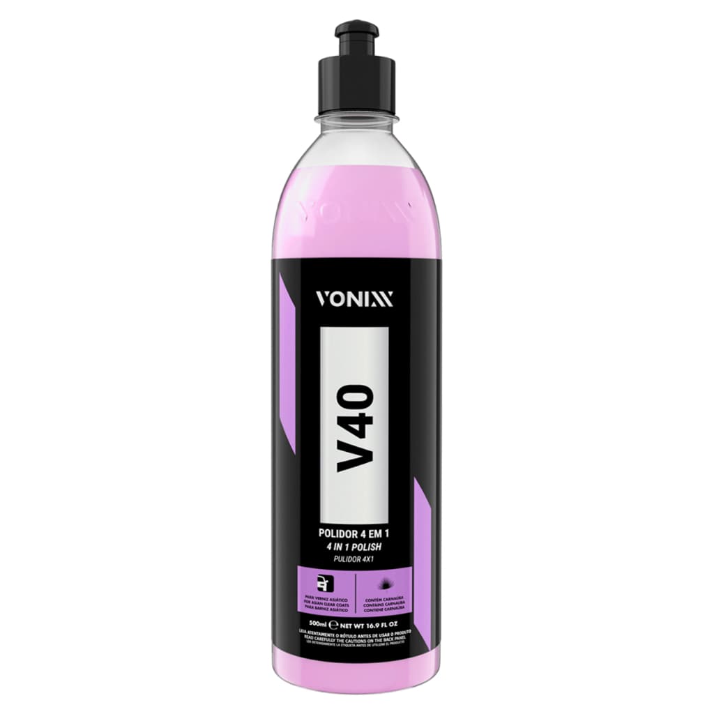 V40 Vonixx Polidor 4 em 1 Corte Refino Lustro Com Cera Carnaúba 500ml