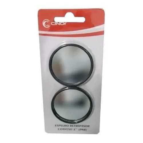 Par Espelho Auxiliar Externo  Retrovisor Convexo Universal Olho de Boi Carro Moto 5cm