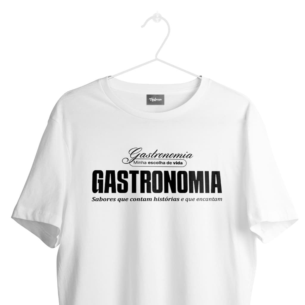 Camiseta masculina de Algodão Gastronomia Estilo minimalista I Camiseta masculina profissões I minha escolha de vida I frase