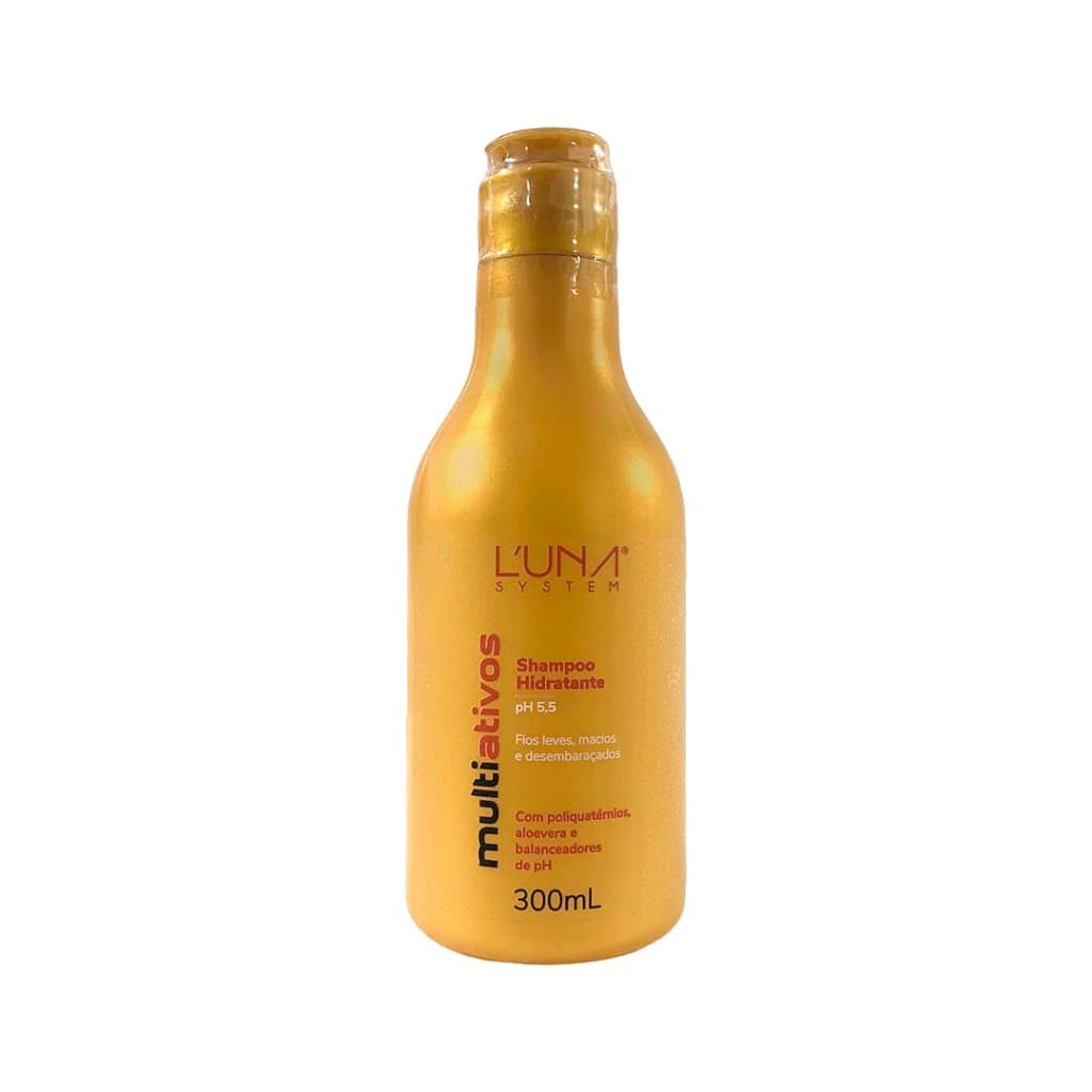 Shampoo Hidratante Luna System pH 5,5 MultiAtivos 300ml | Limpeza Suave e pH Balanceado | Fios Macios e Desembaraçados