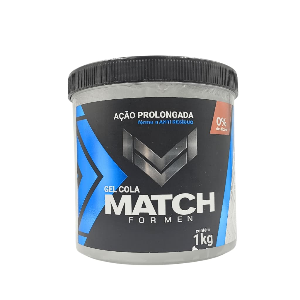 Gel Cola Match 1kg ForMen Premium Fixa E Modela Sem Álcool Hidratante Profissional
