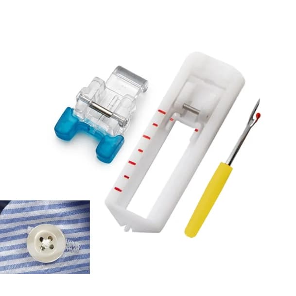 Kit 3 pçs Sapata Abrir Fazer Casa Automática + Prega Botão Abridor de Costura + Pé Sapatilha Caseado Máquina Doméstica