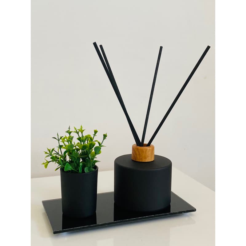 Kit Lavabo Difusor de Varetas com Vasinho de Flor e Bandeja