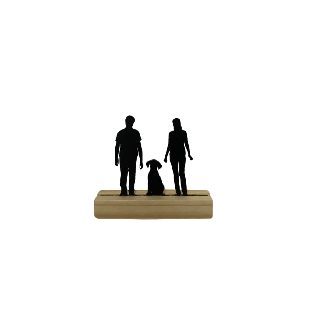 Enfeite de Mesa - Silhueta Família com Animais - Decoração
