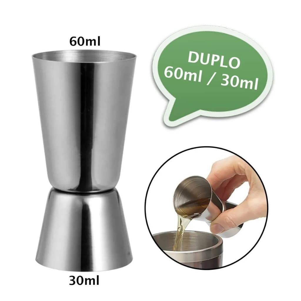 Dosador Jigger Inox Bebidas Duplo 30ml 60ml Medidor Drink GlN V0dka