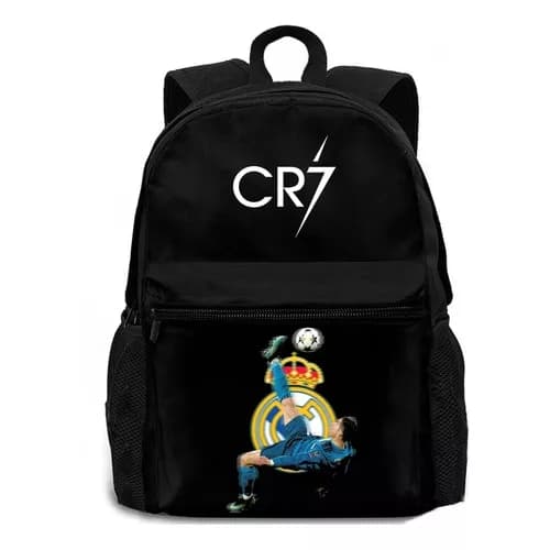 Mochila Cristiano Ronaldo CR7 Gol de Bike Viagem Escolar Casual Infantil Juvenil Adulto Unissex M8