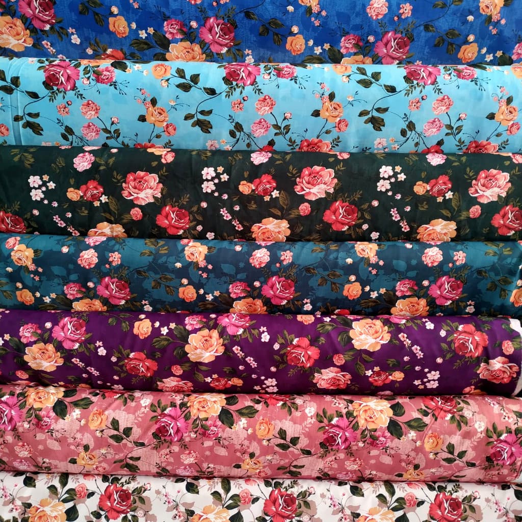 1 Metro Tecido Duna floral Crepe Air Flow estampa exclusiva