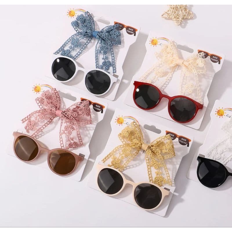 kit óculos de sol infantil + Laços